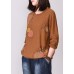 brown prints knit jacket oversized autumn knitwear o neck