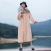 2018 nude pink wool coat plus size tie waist Winter coat lapel collar jacket