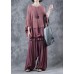 Oversized o neck red knit tops trendy plus size Batwing Sleeves tops