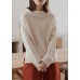 For Work high neck white sweaters plus size winter knitted top