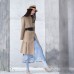 New nude woolen outwear oversized mid-length coats patchwork coats stand collar
