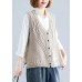 Fashion fall light khaki knit tops oversize sleeveless clothes For Women