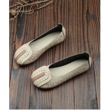 Beige For Women Hollow Out Flat Feet Shoes