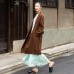 women brown woolen overcoat oversized stand collar winter coat tie waist jackets