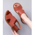 Orange Walking Sandals Genuine Leather Casual  Water Sandals