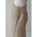 Simple Nude Linen Pants Tie Waist