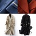 Fashion oversized long winter coat double breast outwear denim blue Notched Wool jackets
