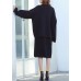 Set female 2019 large size turtleneck sweater suit skirt black two-piece long paragraph over the knee