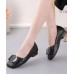 Black Loafer Shoes Genuine Leather Women Splicing Loafer Shoes