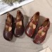 Hollow Out Brown Flat Feet Shoes Buckle Strap Flat Shoes